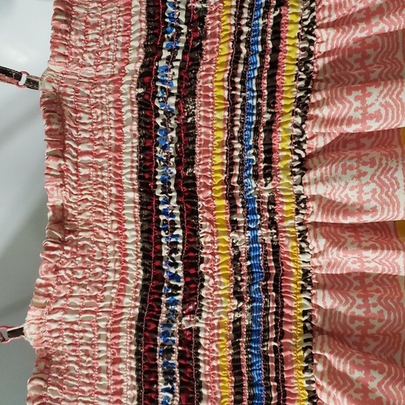 Roxy. Pink Multi-Colored Sundress; Front Zipper; Pleated Bodice. Size M. EUC - Picture 7 of 14